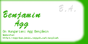 benjamin agg business card